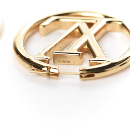 Louis Vuitton Metal Louise Hoop Earrings Gold 4 of 6