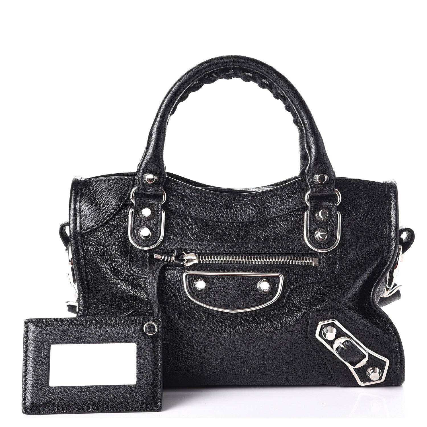Balenciaga Chevre Silver Metallic Edge Hardware Mini City Black 1 of 8
