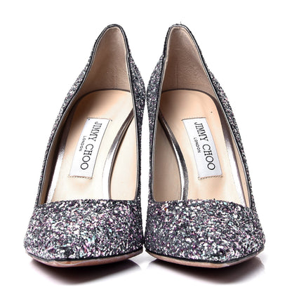 Jimmy Choo Glitter Pointy Toe Romy 100 Pumps 38.5 2 of 6