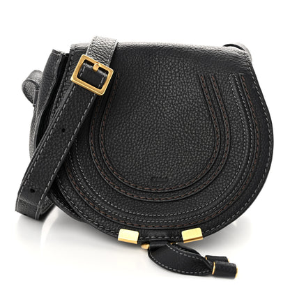 Chloe Grained Calfskin Small Marcie Saddle Bag Black 1 of 10