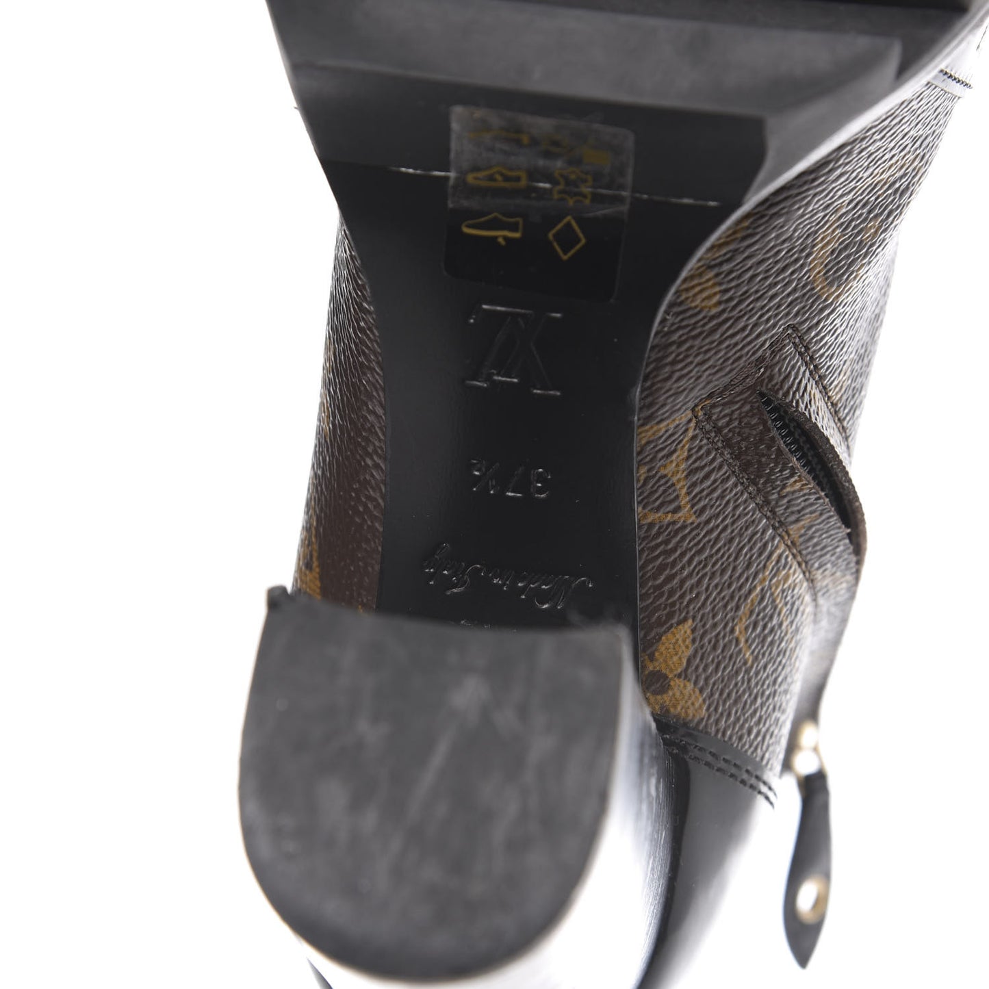 Patent Calfskin Monogram Star Trail Ankle Boots 37.5 Black