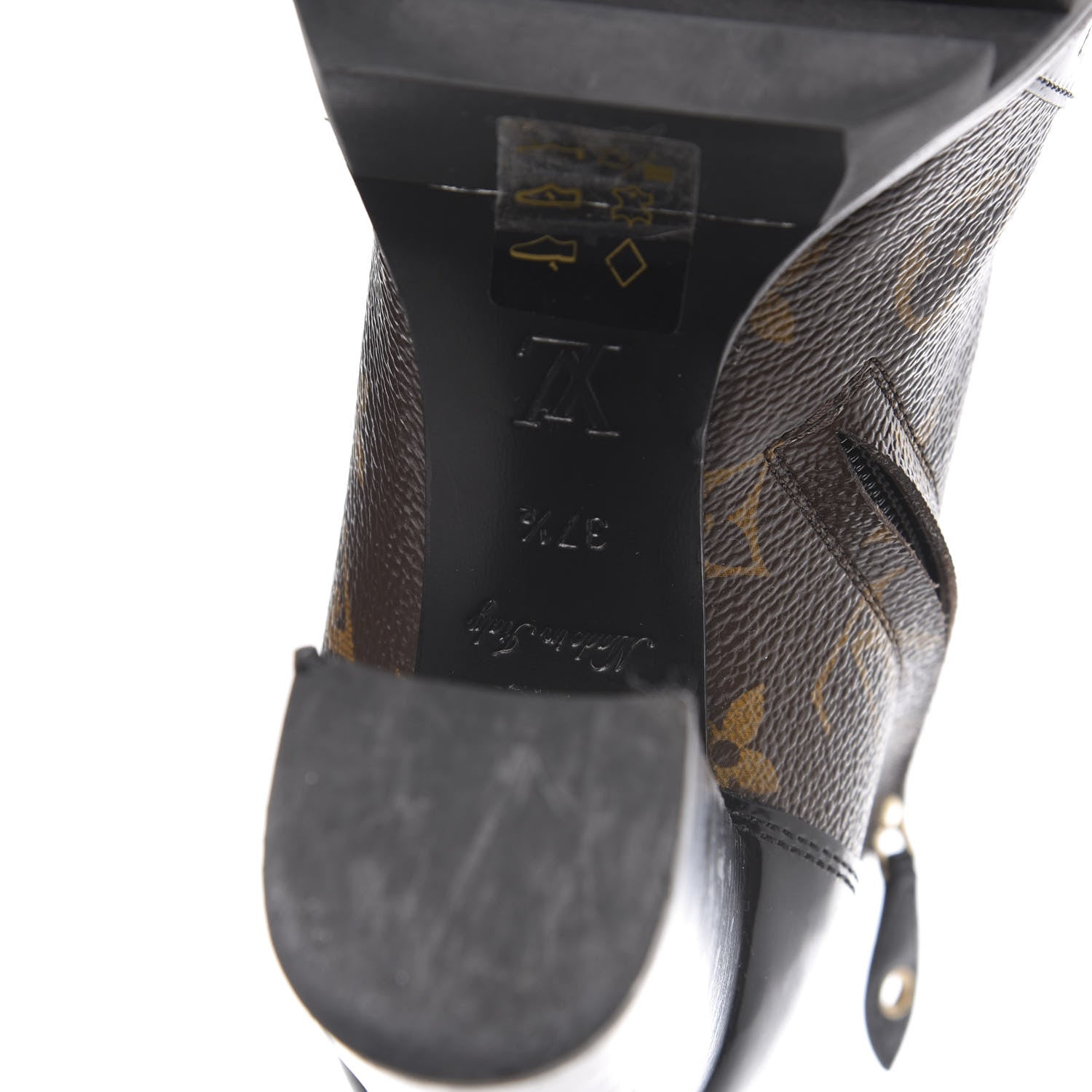 Louis Vuitton Patent Calfskin Monogram Star Trail Ankle Boots 37.5 Black 6 of 10