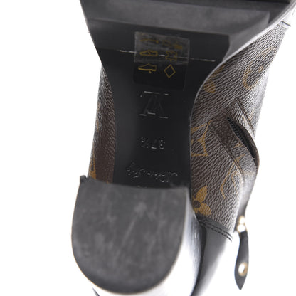 Louis Vuitton Patent Calfskin Monogram Star Trail Ankle Boots 37.5 Black 6 of 10