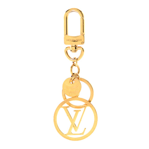 LV Circle Bag Charm Key Holder Gold
