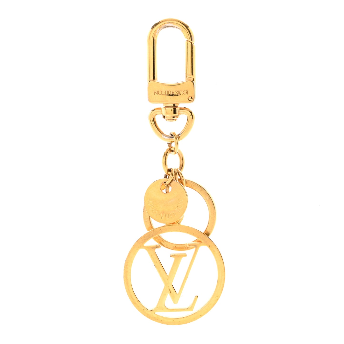 LV Circle Bag Charm Key Holder Gold