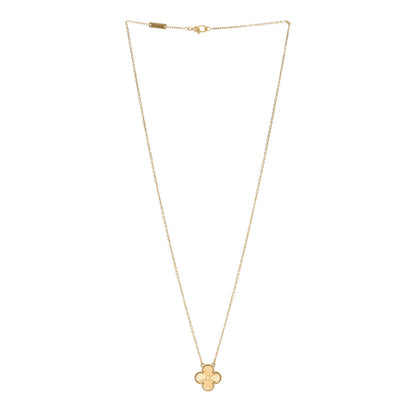 Van Cleef & Arpels 18K Yellow Gold Guilloche Vintage Alhambra Pendant Necklace 3 of 5