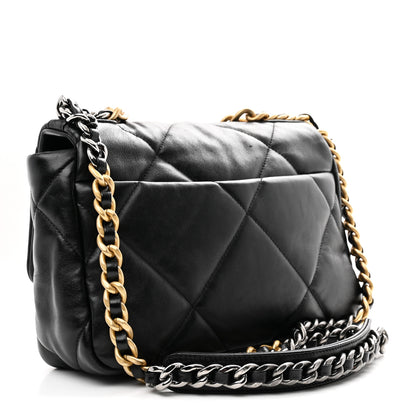 Chanel Lambskin Quilted Medium Chanel 19 Flap Black 2 of 9