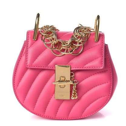 Chloe Calfskin Quilted Nano Drew Bijou Shoulder Bag Fuchsia Rose 1 of 14