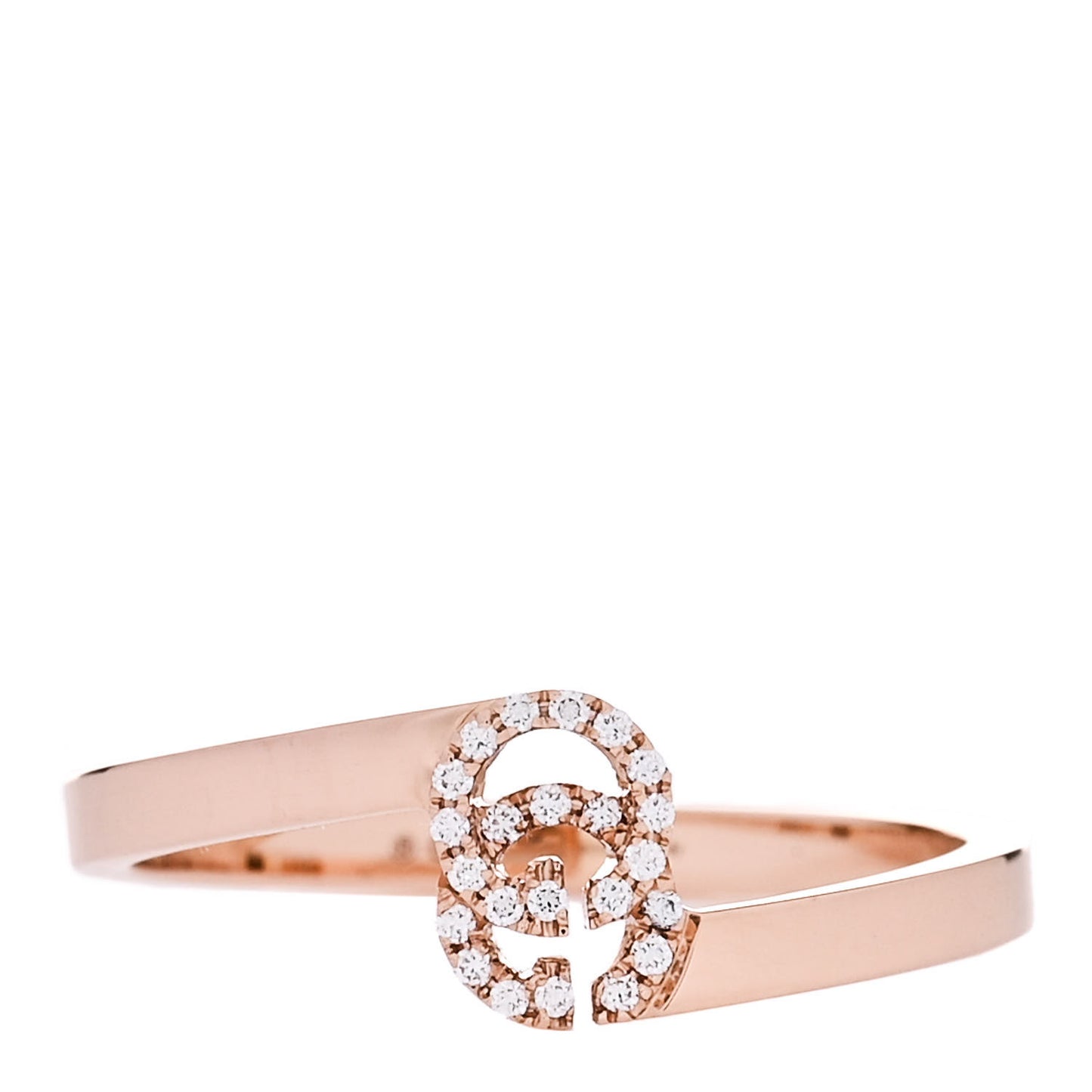 18K Rose Gold Diamond GG Running Ring 55 7.25