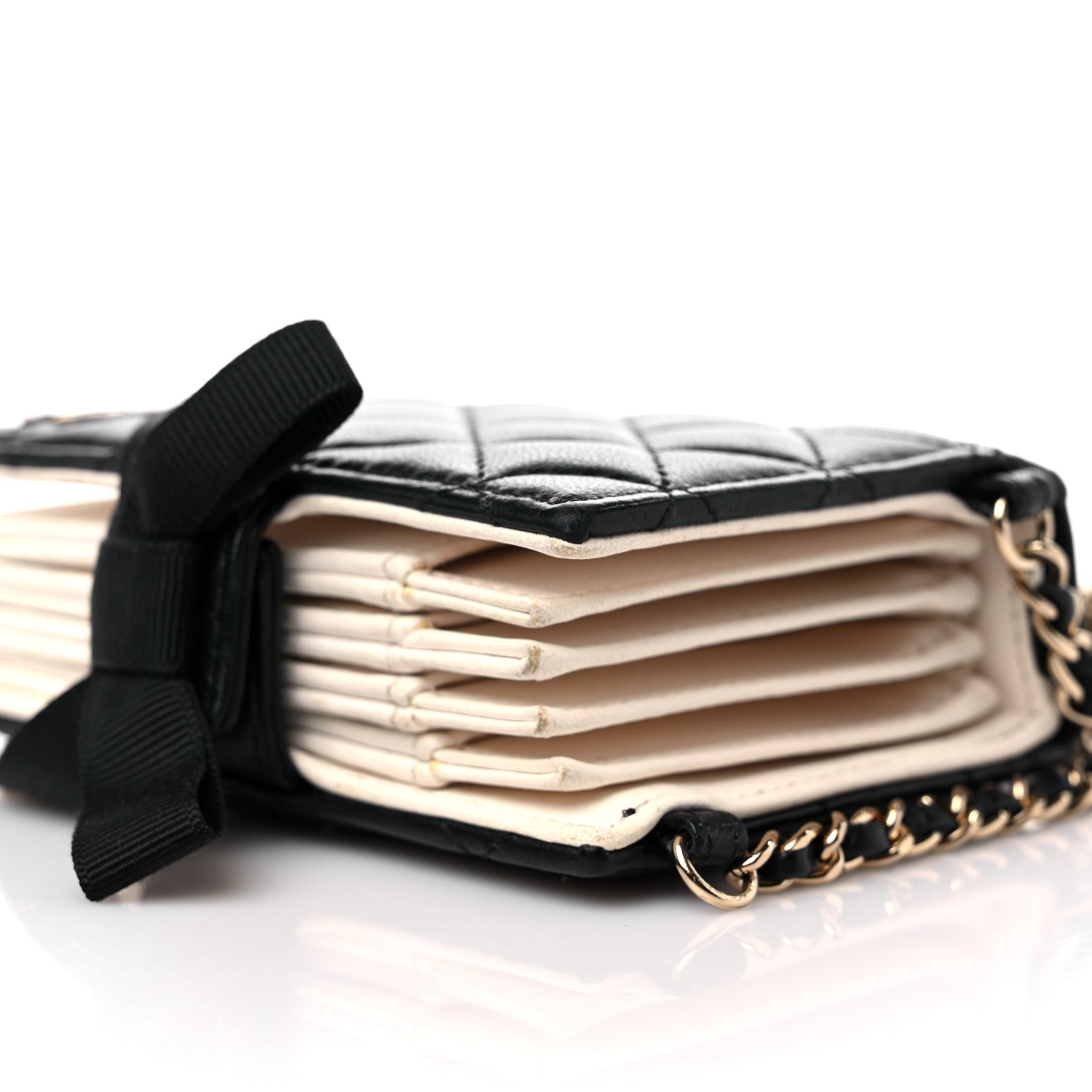 Chanel Lambskin Quilted Book Card Holder on Chain Black 12 of 16