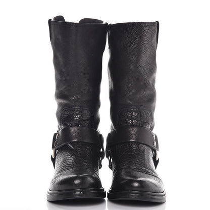 Miu Miu Calfskin Harness Motorcycle Boots 39 Black 2 of 10