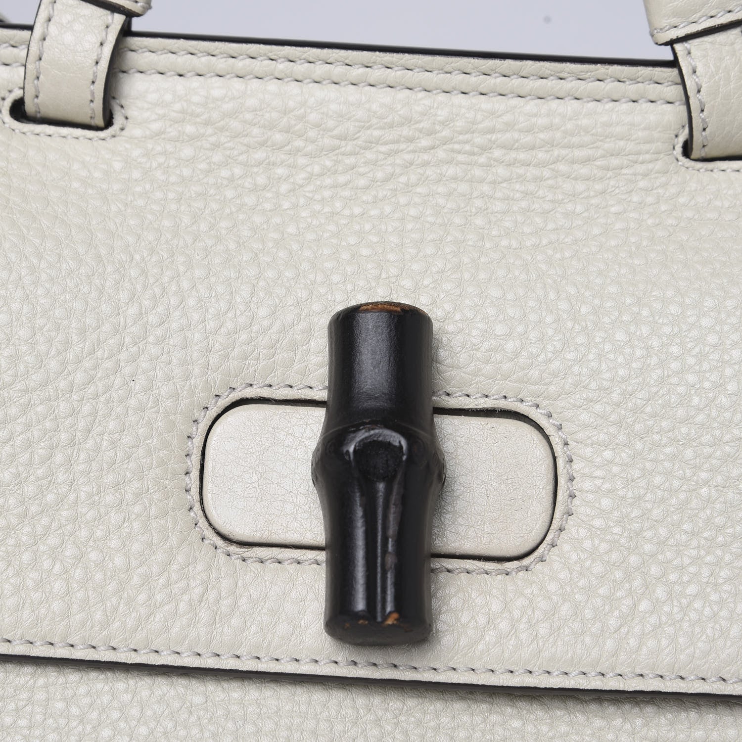 Gucci Cellarius Calfskin Small Bamboo Daily Top Handle Bag Mystic White 9 of 9