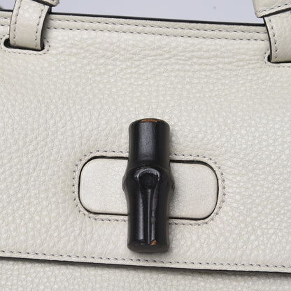 Gucci Cellarius Calfskin Small Bamboo Daily Top Handle Bag Mystic White 9 of 9