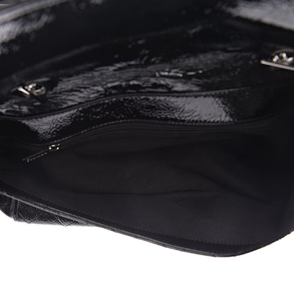 Chanel Distressed Patent Quilted Ritz Flap Bag Black 6 of 11