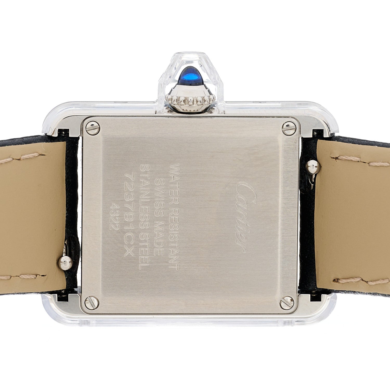 Cartier Stainless Steel Calfskin 22mm Must de Cartier Tank Quartz Watch 4 of 5