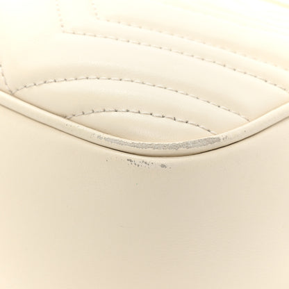 Gucci Calfskin Matelasse Small GG Marmont Chain Shoulder Bag White 13 of 19