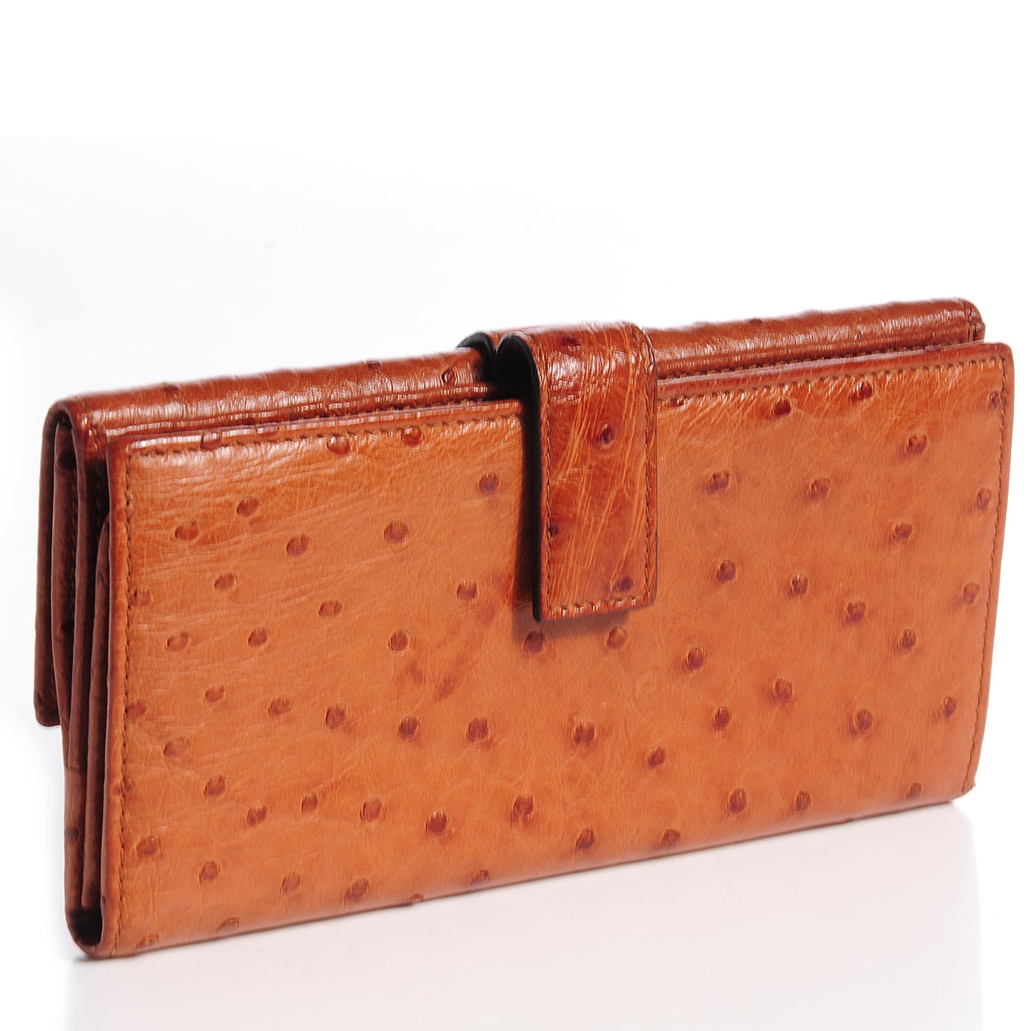 Ostrich Stirrup Continental Wallet Brown