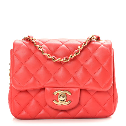 Chanel Lambskin Quilted Mini Square Flap Red 1 of 9