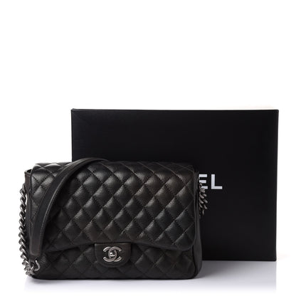 Chanel Metallic Goatskin Quilted Medium Rock In Rome Flap Charcoal 11 of 11