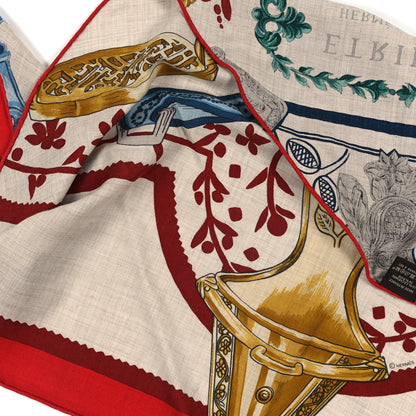 Hermes Cashmere Silk Etriers Ex-Libris Triangle Scarf 2 of 3