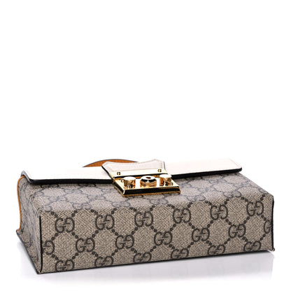 Gucci GG Supreme Monogram New Sakai Calfskin Mini Padlock Top Handle Shoulder Bag Beige Ebony Mystic White Sun Oil 4 of 12