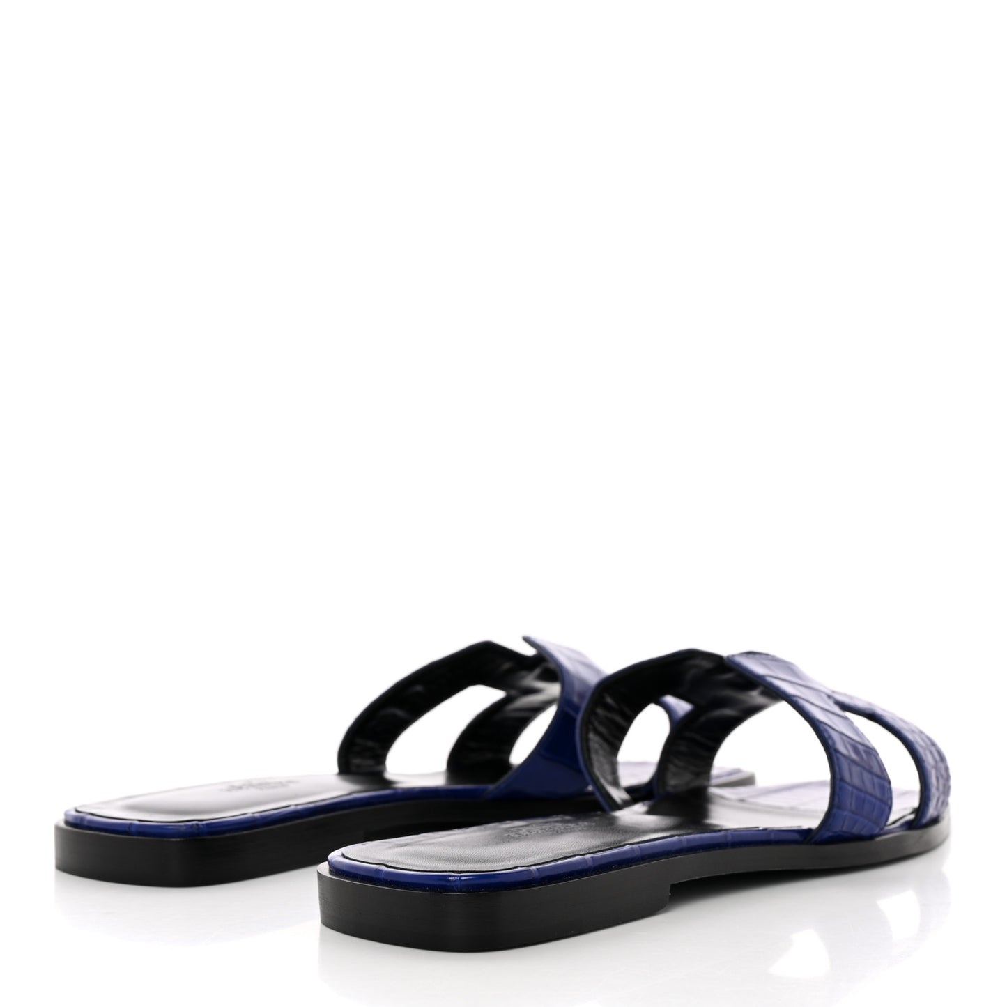 Shiny Alligator Oran Sandals 40 Bleu Electrique