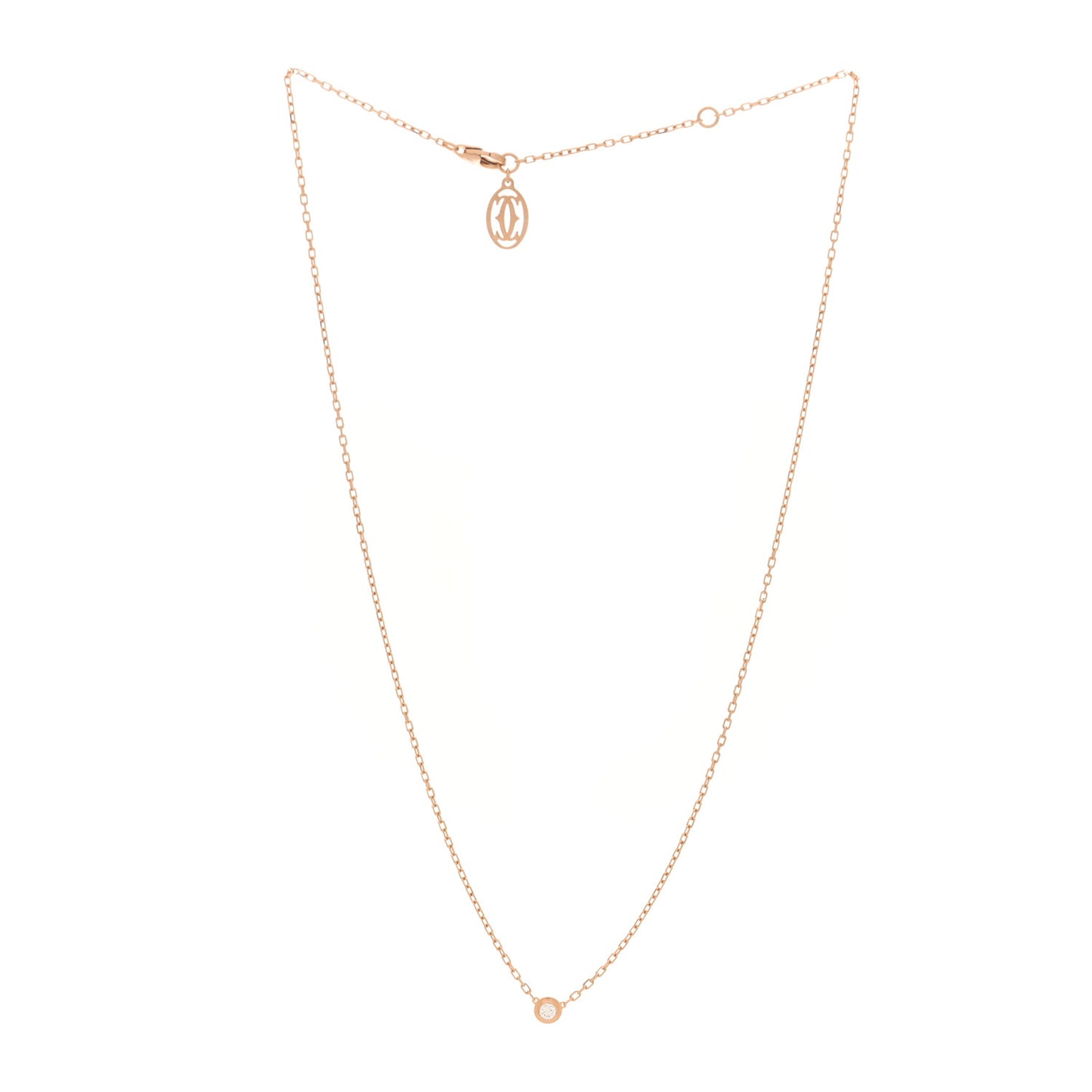 18K Pink Gold Diamond SM D'Amour Pendant Necklace