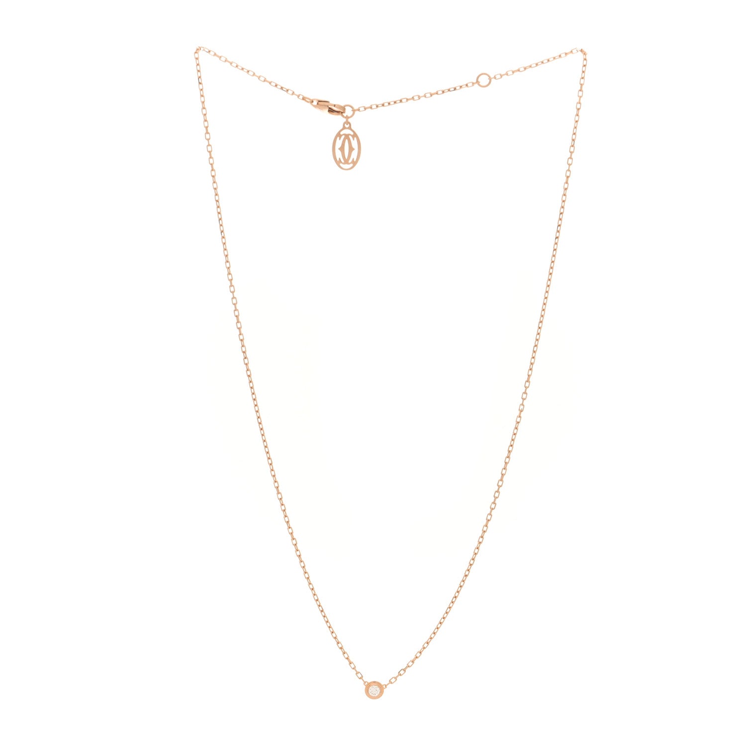 Cartier 18K Pink Gold Diamond SM D'Amour Pendant Necklace 3 of 4