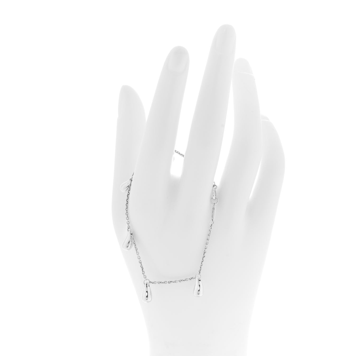 Tiffany Sterling Silver Elsa Peretti Five Teardrop Charm Bracelet 2 of 6
