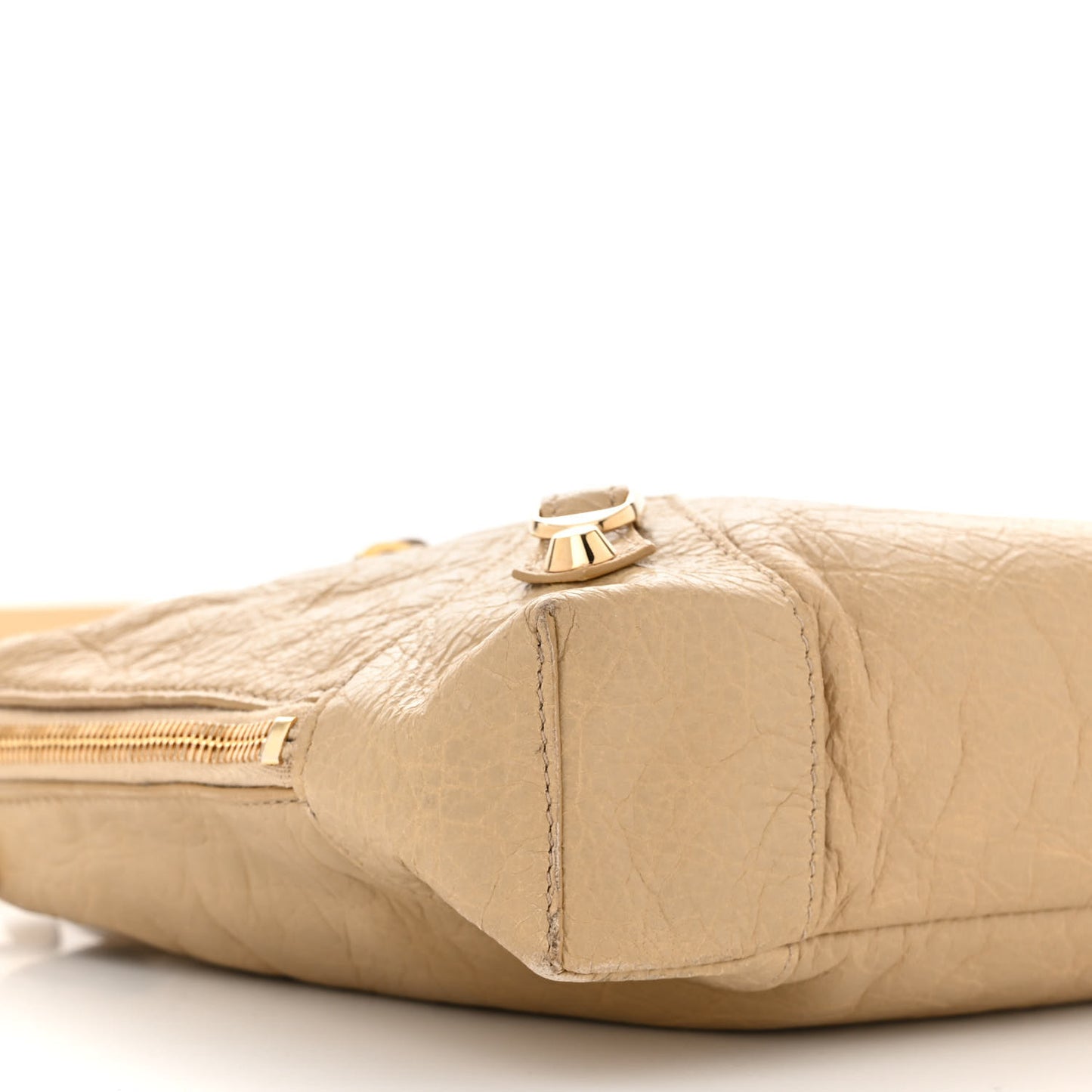 Agneau Classic Gold Hardware XS Reporter Crossbody Beige Sable