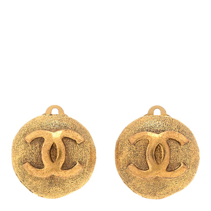 Chanel Metal CC Button Clip On Earrings Gold 1 of 6
