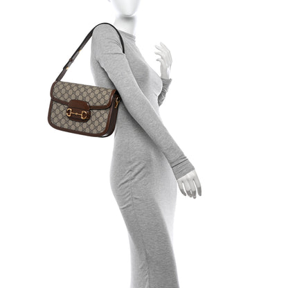 Gucci GG Supreme Monogram Horsebit 1955 Shoulder Bag Beige Brown Sugar 2 of 12
