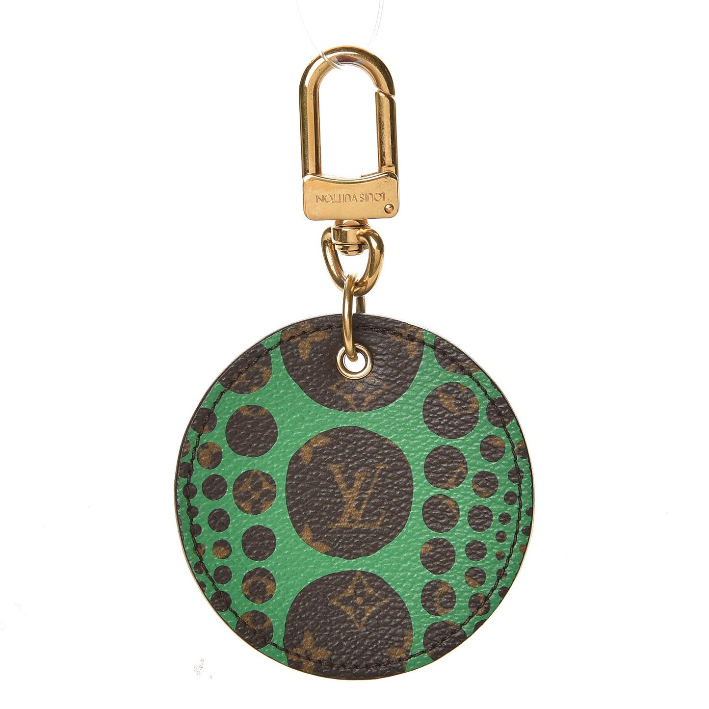Monogram Kusama Pumpkin Dots Key Ring Green