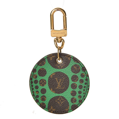 Louis Vuitton Monogram Kusama Pumpkin Dots Key Ring Green 1 of 3