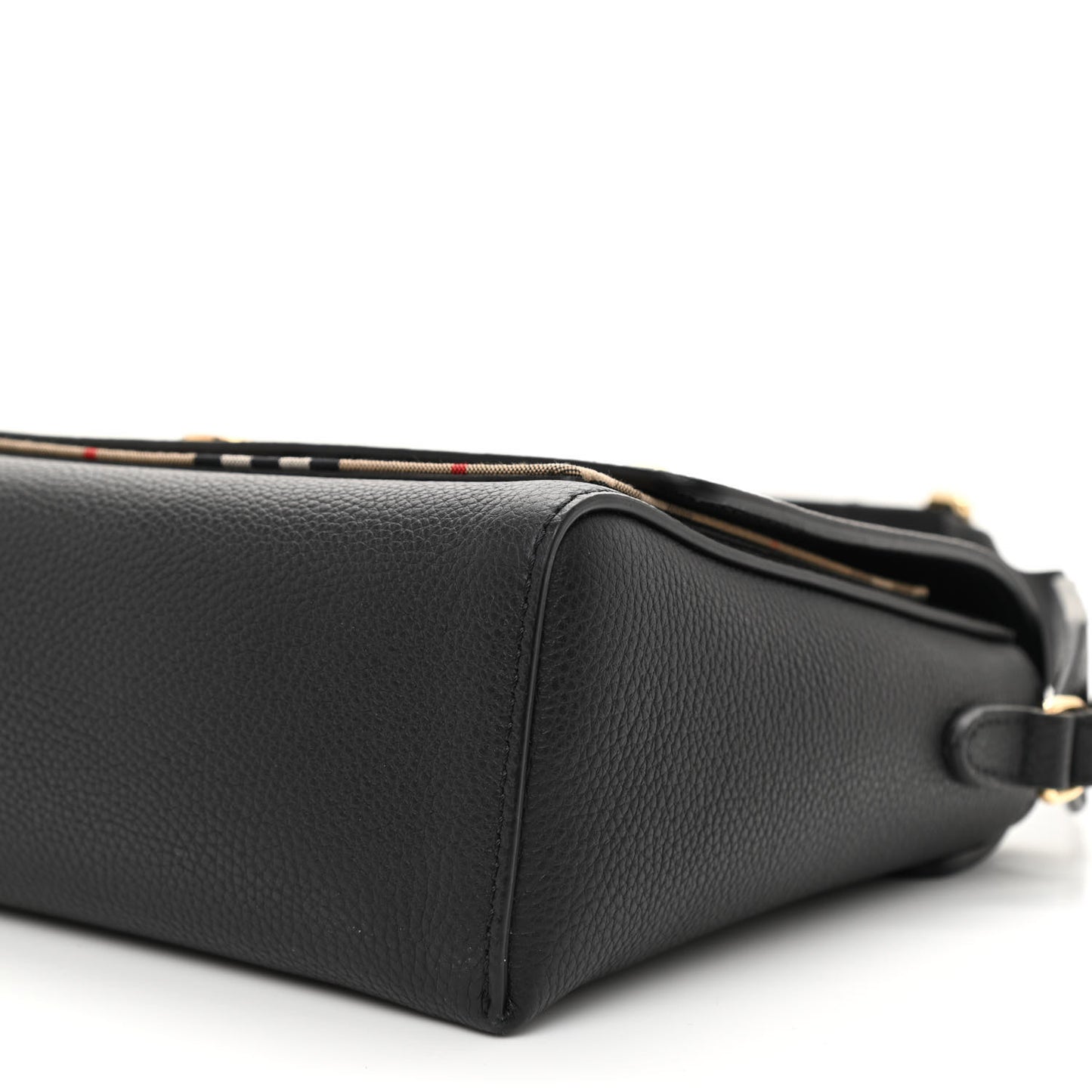 Grainy Calfskin Vintage Check Note Crossbody Bag Black
