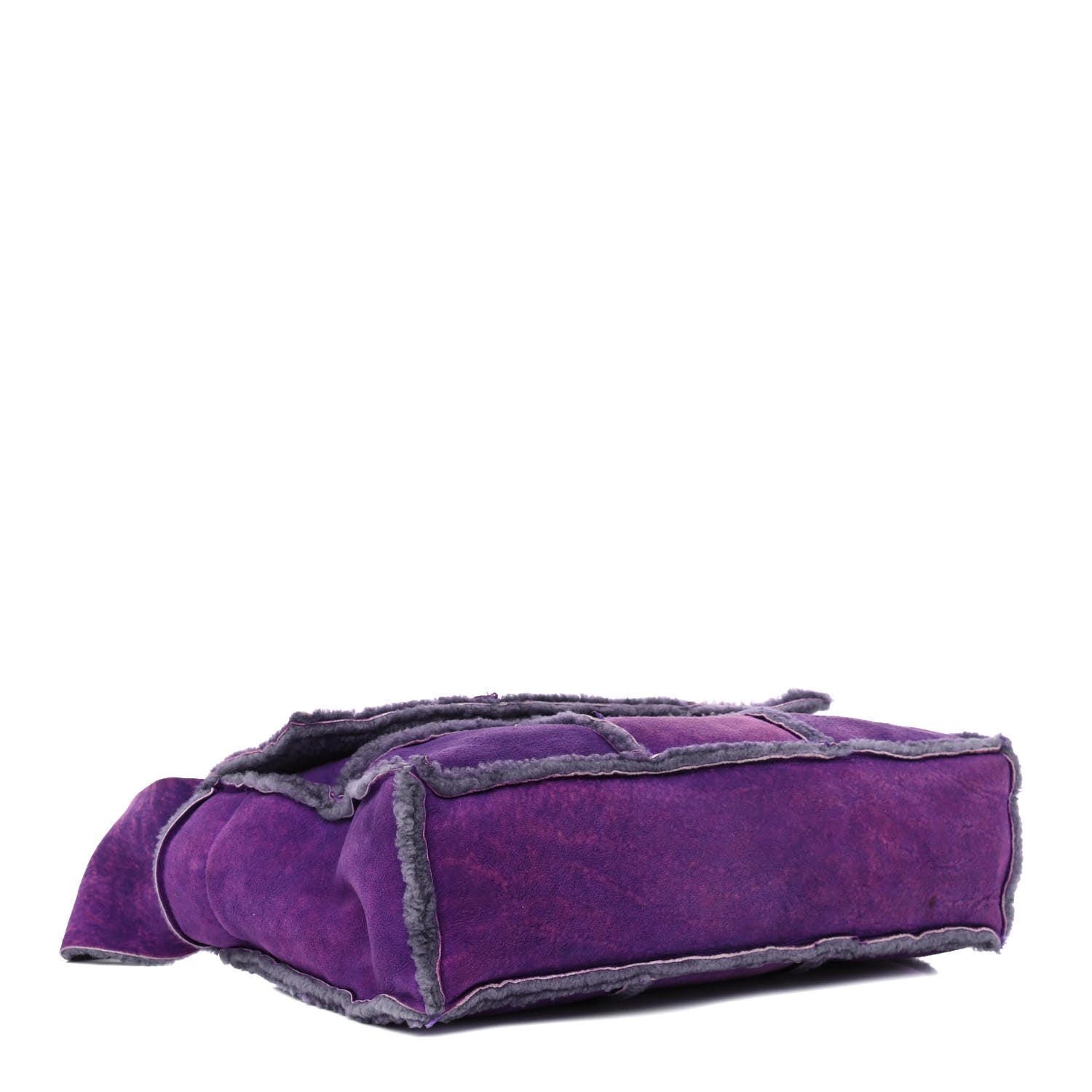 Chanel Shearling Patchwork Mademoiselle Messenger Purple 3 of 11