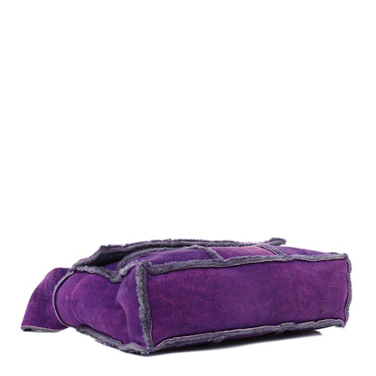 Chanel Shearling Patchwork Mademoiselle Messenger Purple 3 of 11