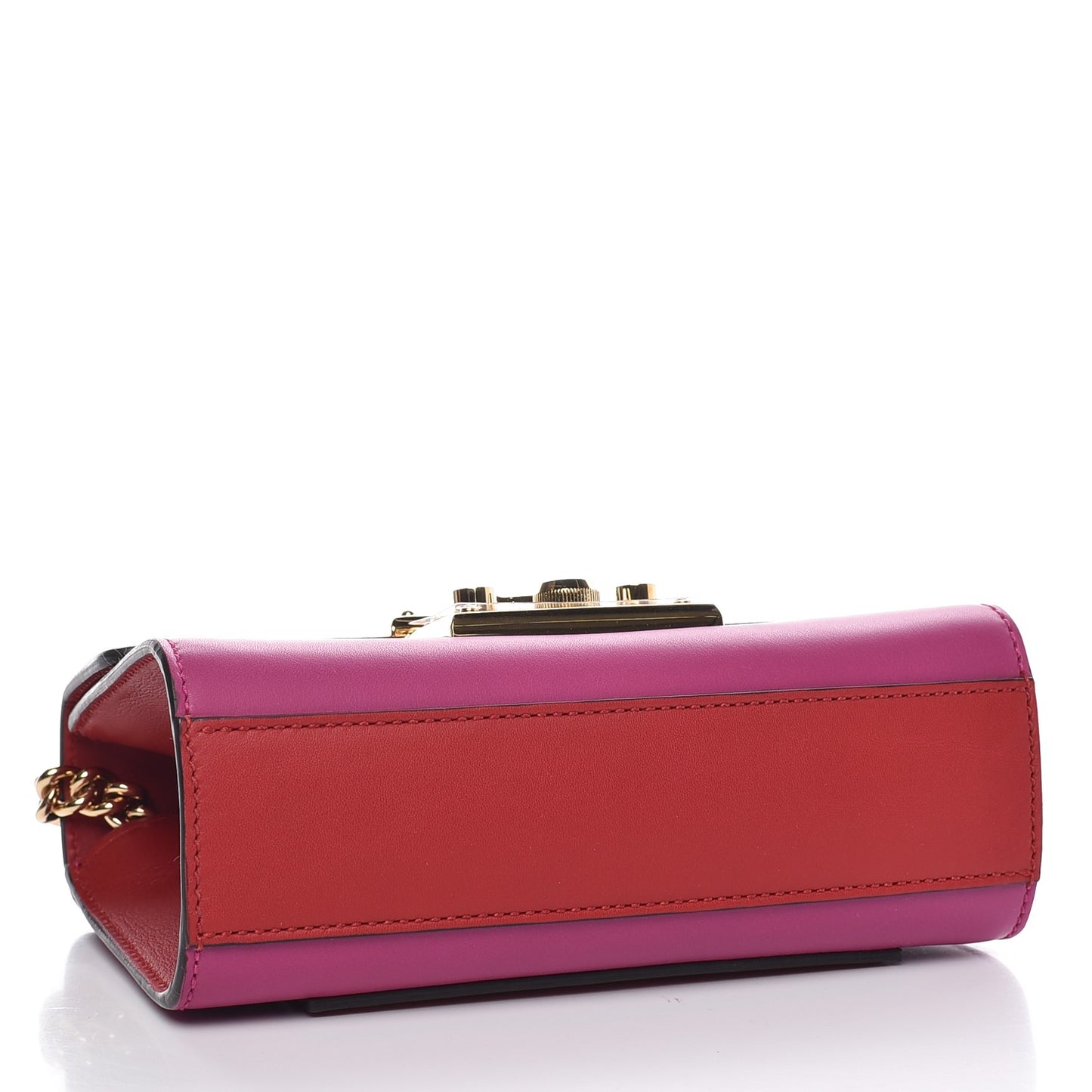 Calfskin Small Padlock Shoulder Bag New Rosette Hibiscus Red