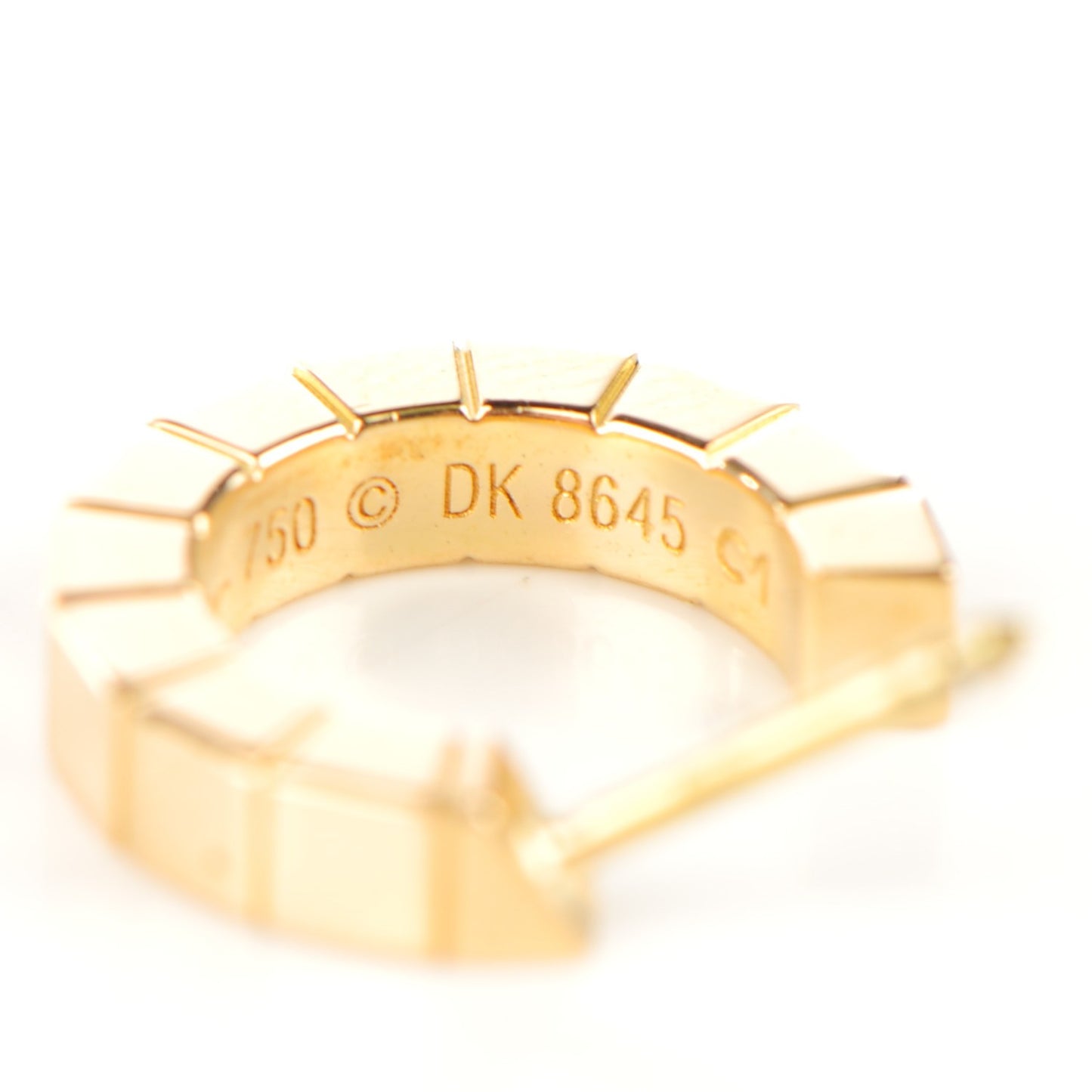 18K Yellow Gold Laniere Hoop Earrings