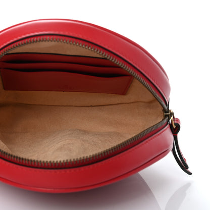 Gucci Calfskin Matelasse GG Marmont Round Wrist Wallet Hibiscus Red 5 of 7