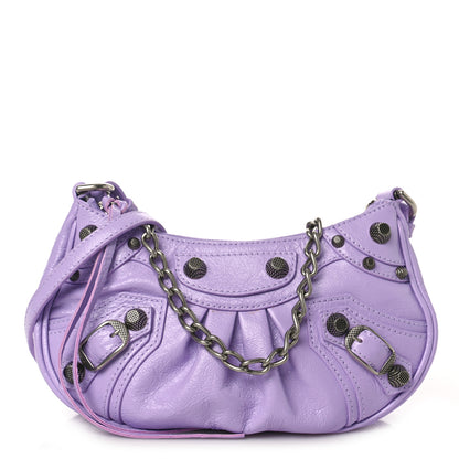 Balenciaga Agneau Arena Le Cagole Mini Purse With Chain Lilac 1 of 9