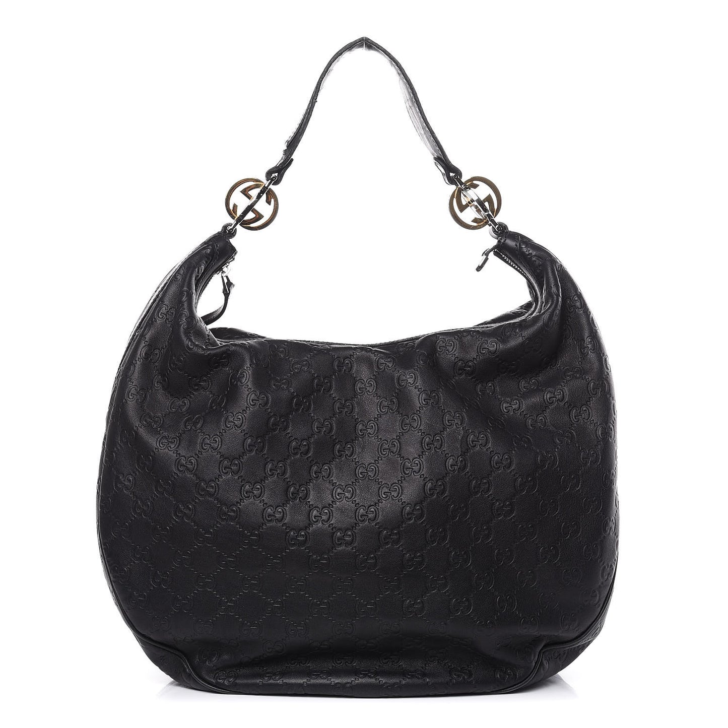 Guccissima Large GG Twins Hobo Black