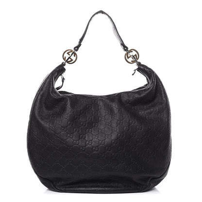 Gucci Guccissima Large GG Twins Hobo Black 1 of 13