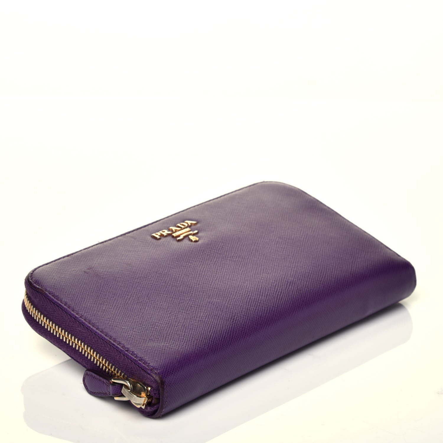 Prada Saffiano Metal Zip Around Wallet Viola 4 of 8