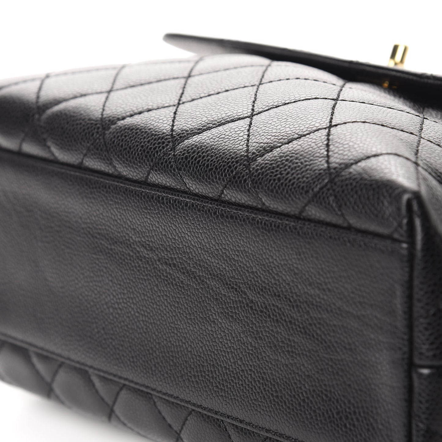 Caviar Quilted Jumbo Kelly Flap Black