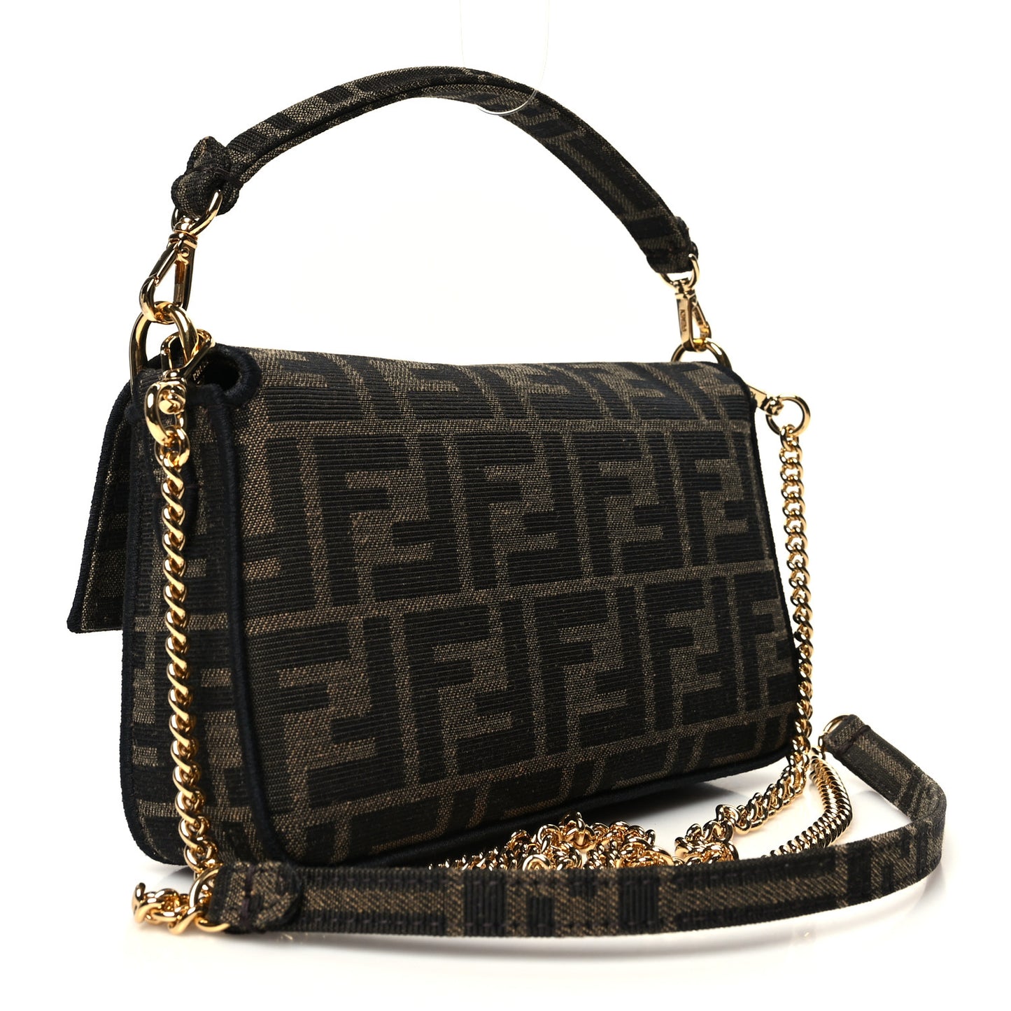 Fabric Jacquard FF 1974 Mini Baguette Tobacco Moro Black