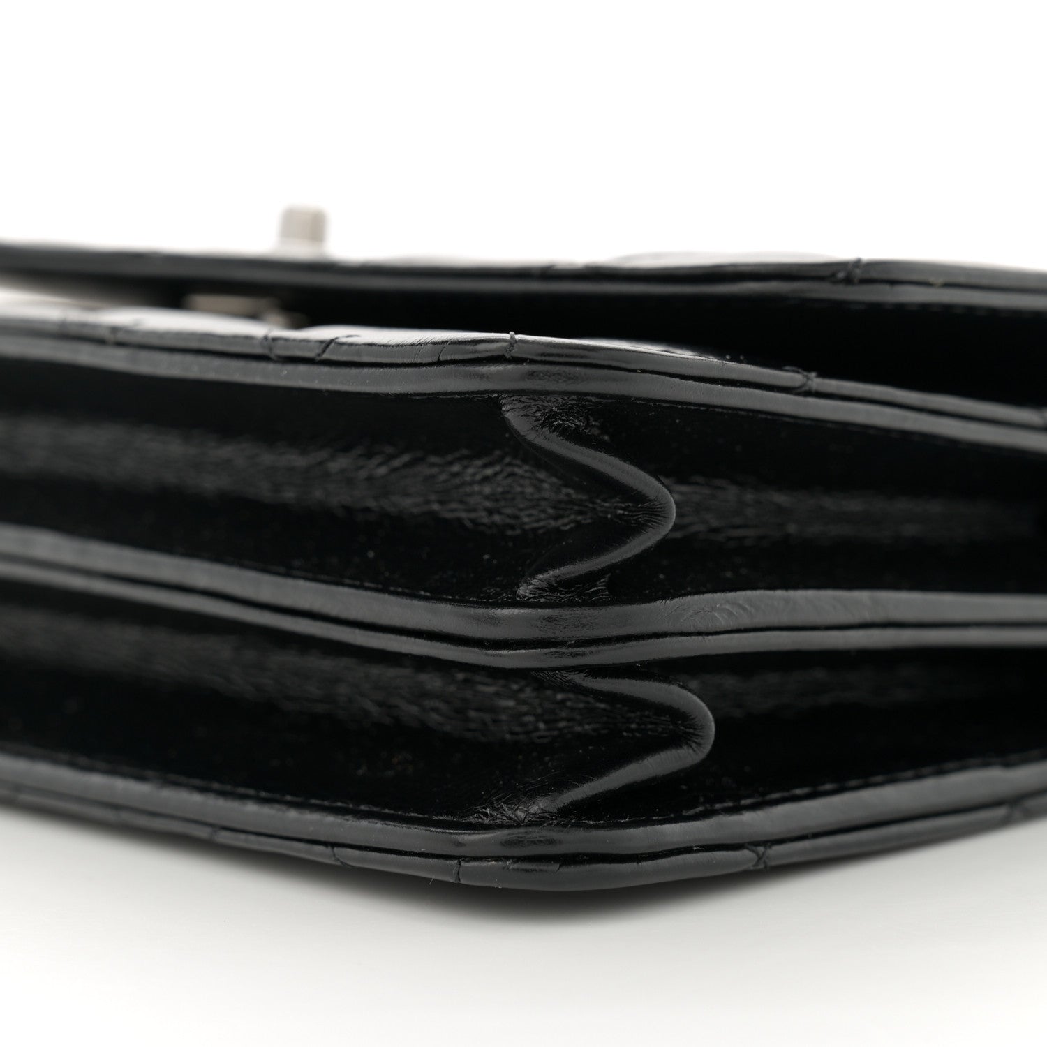 Chanel Shiny Crumpled Calfskin Crystal Quilted Precious Handle Clutch With Chain Black 10 of 11