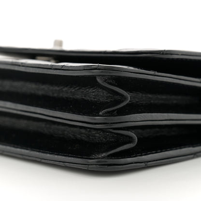 Chanel Shiny Crumpled Calfskin Crystal Quilted Precious Handle Clutch With Chain Black 10 of 11