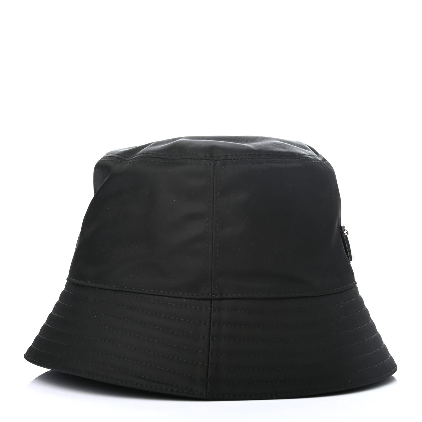 Re-Nylon Metal Triangle Logo Mens Bucket Hat M Black