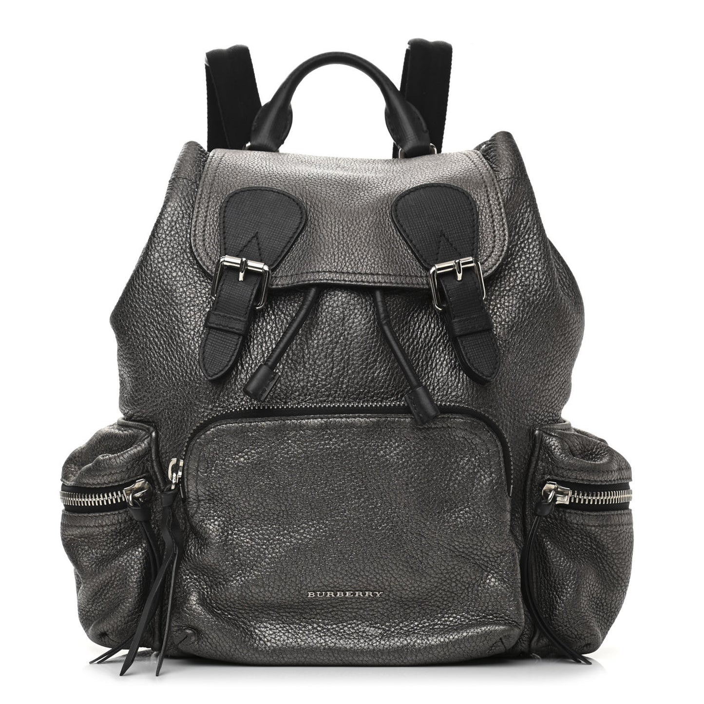 Metallic Deerskin Medium Rucksack Backpack Dark Grey